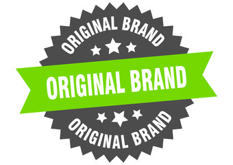 original brand sign. original brand green-black circular band label