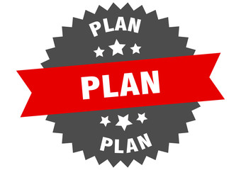 plan sign. plan red-black circular band label