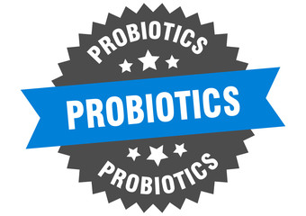 probiotics sign. probiotics blue-black circular band label