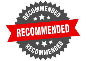 Obraz premium recommended sign. recommended red-black circular band label