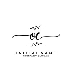 OC Beauty vector initial logo, handwriting logo.