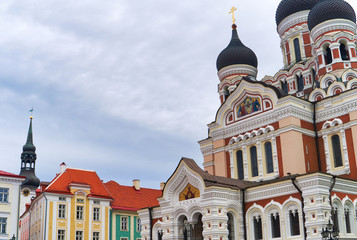 Fototapeta na wymiar View of the Alexander Nevsky Cathedral in Tallinn.