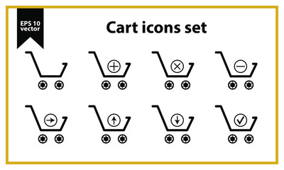 Cart icons set vector flat
