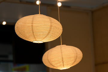 Modern ceiling lamp applied from bamboo and mulberry paper Japan style interior lighting bulbs decoration contemporary