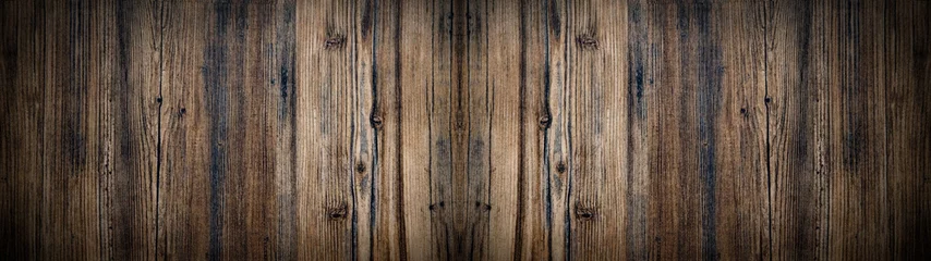 Fotobehang oude bruine oude rustieke houten textuur - houten achtergrondpanoramabanner long © Corri Seizinger