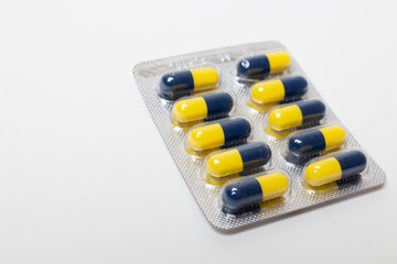 pack of pills isolated on white background