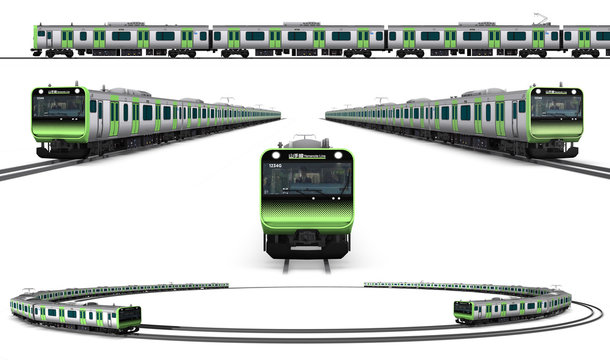 Tokyo train illustration set_2 in 3d render