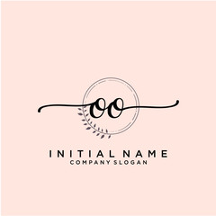 OO Beauty vector initial logo, handwriting logo.
