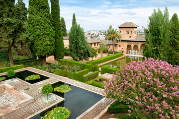 Alhambra's gardens. Andalusia. Spain.Europe. - obrazy, fototapety, plakaty