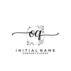 OQ Beauty vector initial logo, handwriting logo.