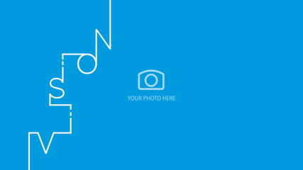 Vision 2020 new modern line design typography text logo light blue background