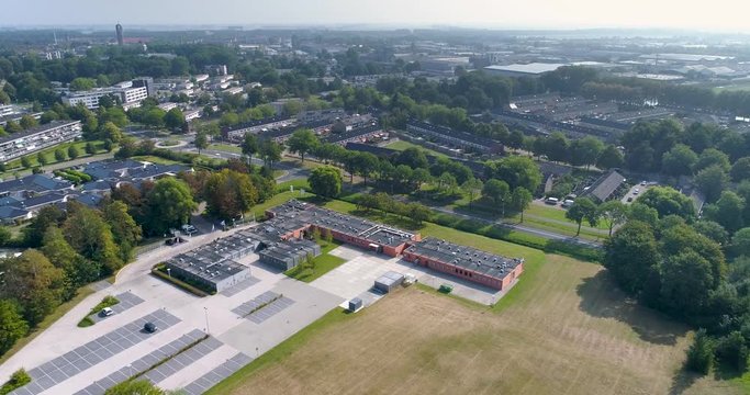 EMMELOORD, NETHERLANDS, 31 AUGUSTUS 2019: Antonius Hospital in Emmeloord, 4K Drone Footage