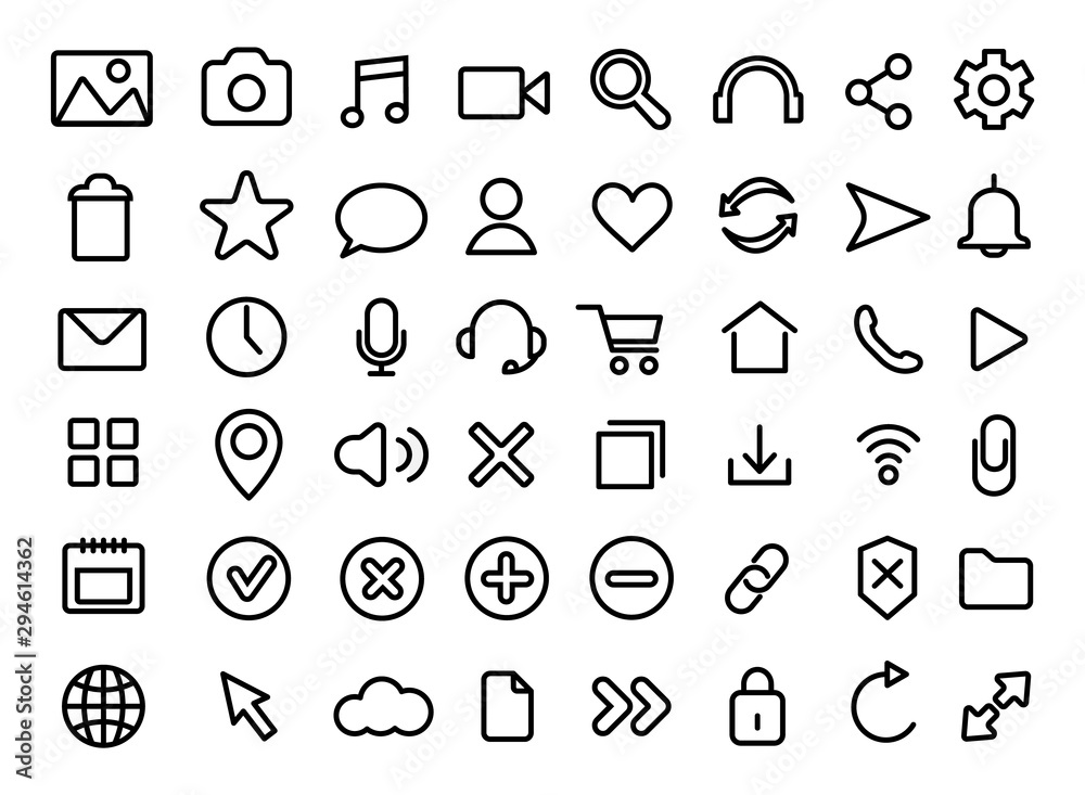 Poster set of user interface icons. web icons for apps