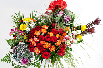 Bouquet of roses and many other flowers