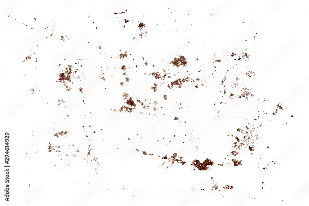 Poster pieces of rust isolated on a white background.