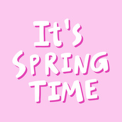 It s spring time. Sticker for social media content. Vector hand drawn illustration design. 