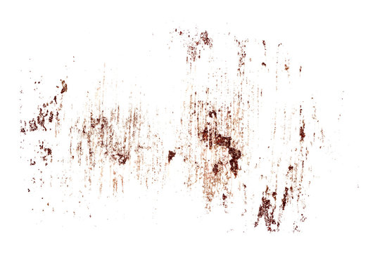 pieces of rust isolated on a white background.