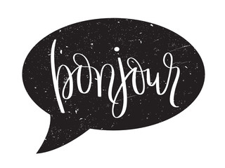 Calligraphie BONJOUR en bulle © HowLettery Studio
