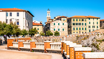 old town of piombino in italy