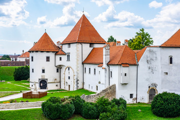 Obraz na płótnie Canvas Entrance to old castle in Varazdin city, Croatia, sunny summer day