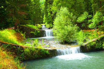  waterfall, water, forest, nature, river, stream, landscape, cascade, tree, green, fall, rock, park, spring, tropical, beautiful, thailand, mountain, stone, jungle, flow, creek, beauty, travel, flowin