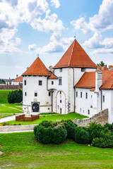 Fototapeta na wymiar Entrance to old castle in Varazdin city, Croatia, sunny summer day