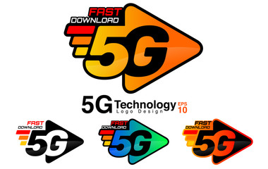 5g Technology Logo. 5g Technology Icon. Fast Download Concept. Vector EPS 10