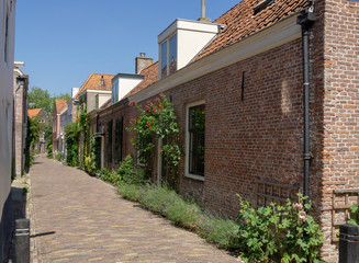 View at the alley 'penninghoek' (coin corner) in Middelburg, Zeeland, NLD