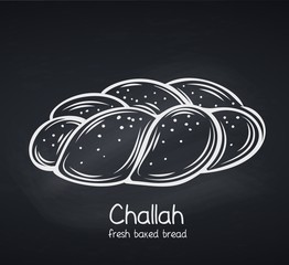 Challah bread, chalkboard style.