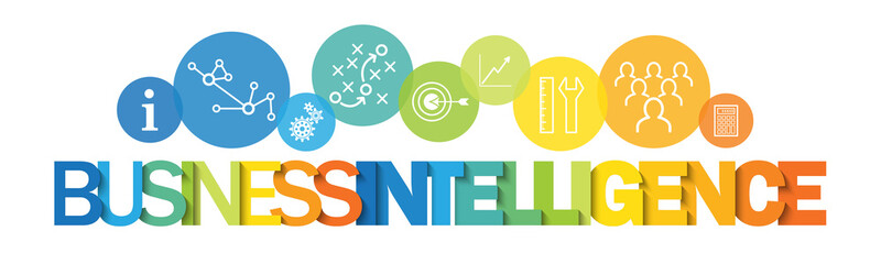 BUSINESS INTELLIGENCE vector concept typography banner