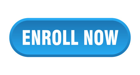 enroll now button. enroll now rounded blue sign. enroll now