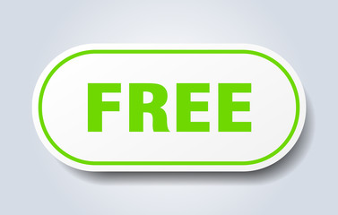 free sign. free rounded green sticker. free