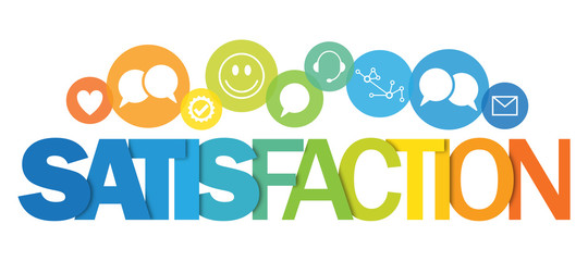 sATISFACTION vector concept typography banner
