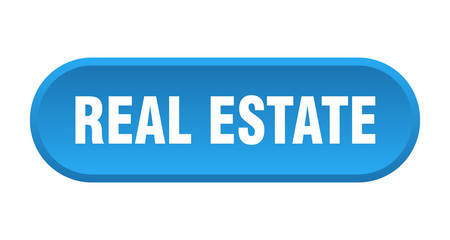 real estate button. real estate rounded blue sign. real estate