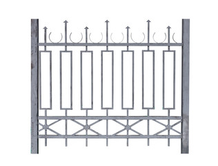 Modern welded iron decorative fence.