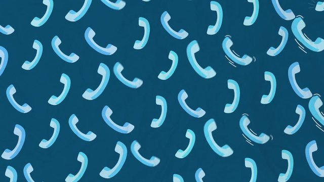 Telephone Symbols Pattern Animation with Chroma Green Screen and Luma Matte. Loop-ready. Perfect for overlays and motion backgrounds.