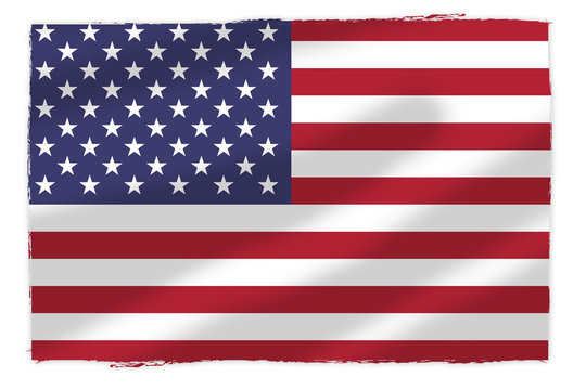 Flaga USA naniesion na pomarszczonej tkaninie
