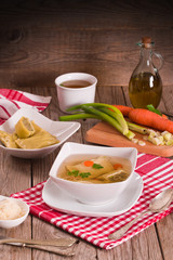 Maultaschen - swabian filled pasta ( ravioli ).