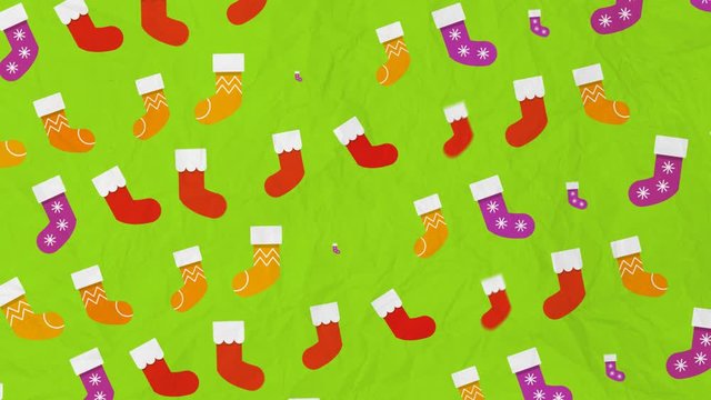 Christmas Stocking Symbols Pattern Animation with Chroma Green Screen and Luma Matte. Loop-ready. Perfect for overlays and motion backgrounds.