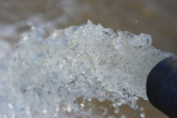 high speed water flower out from pipe