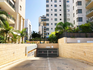 RISHON LE ZION, ISRAEL  October 07, 2019: Residential buildings underground garage   in Rishon Le Zion, Israel