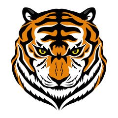 Angry tiger sign on a white background.