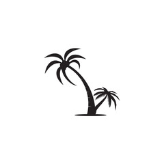 Coconut tree icon logo design vector template