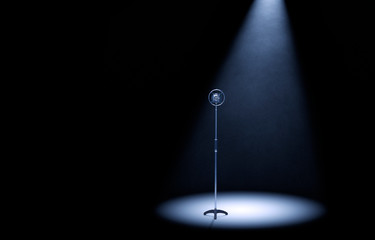 Spotlit Vintage Microphone