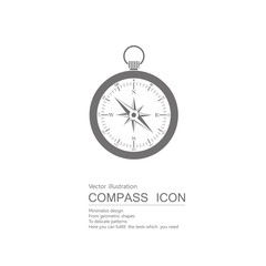 Vector drawn compass. Isolated on white background.