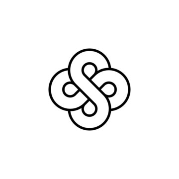 Swirl SS monogram, flower logo mark, spinning icon, letter SS with infinity element logo template .vector