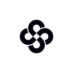 Swirl SS monogram, flower logo mark, spinning icon, letter SS with infinity element logo template .vector - obrazy, fototapety, plakaty