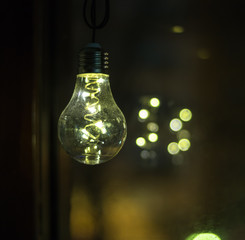 light bulb on green background