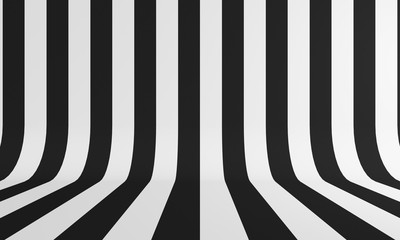 Abstract background with black and white line. 3d rendering - obrazy, fototapety, plakaty