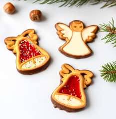 Christmas Gingerbread on white background
